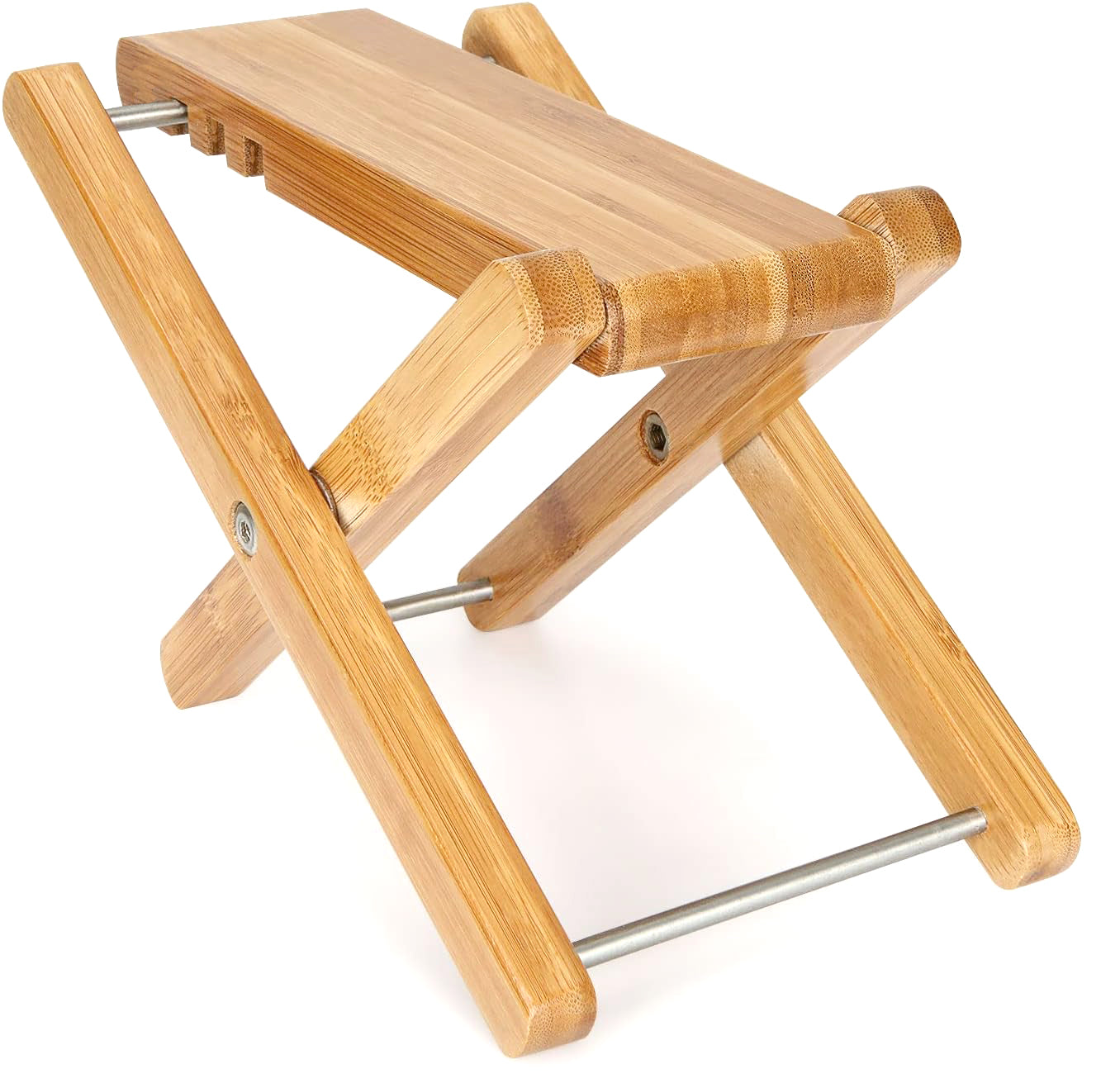 5 Core Guitar Foot Rest Wooden Bamboo Foldable Height Adjustable 4.5" up to 8" Non-Slip Foot Stand