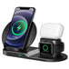 5 Core Wireless Charging Station 10W 3 in 1 Fast Phone Watch Earpod Wireless Charging Stand