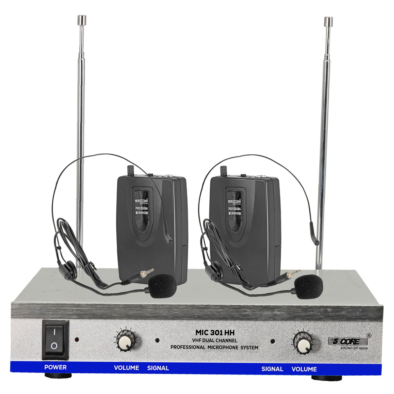 5 Core Wireless Microphones w 2 Headset Mic with Receiver Microfono Inalambrico 165ft Range