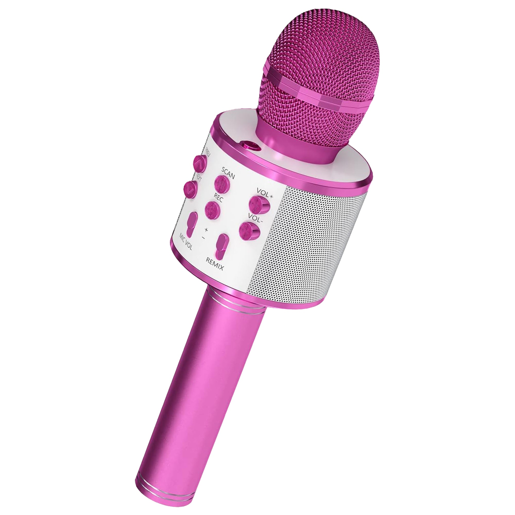 5 Core Karaoke Wireless Microphones Pink• w Stereo Speaker • SD Card & USB Microfono Inalambrico