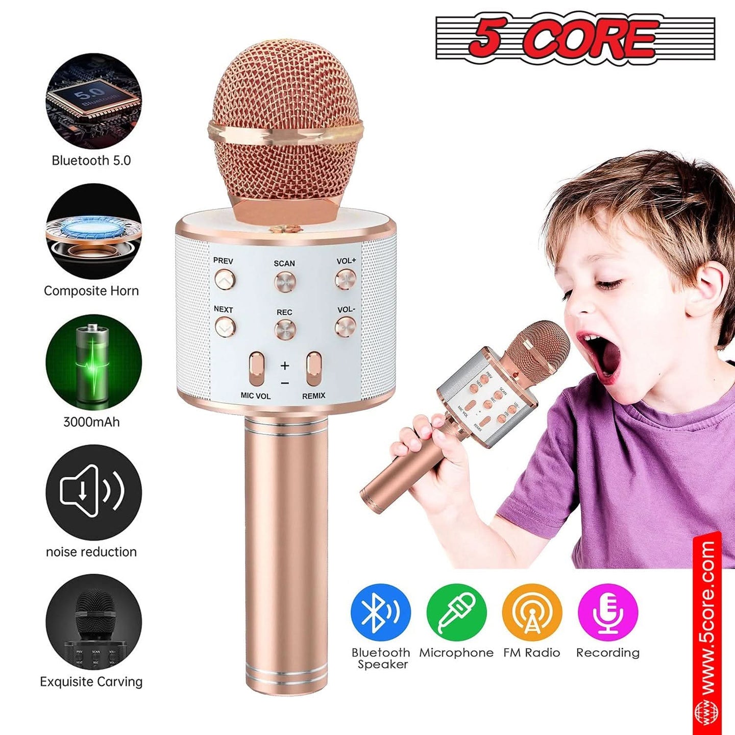 Wireless Microfono for Karaoke Singing