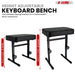 Adjustable keyboard bench with customizable height, offering ergonomic support and comfort for long practice sessions