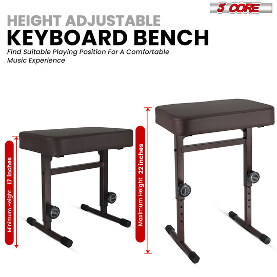 Height-adjustable keyboard bench designed for musicians, providing optimal comfort and support during performances or practice