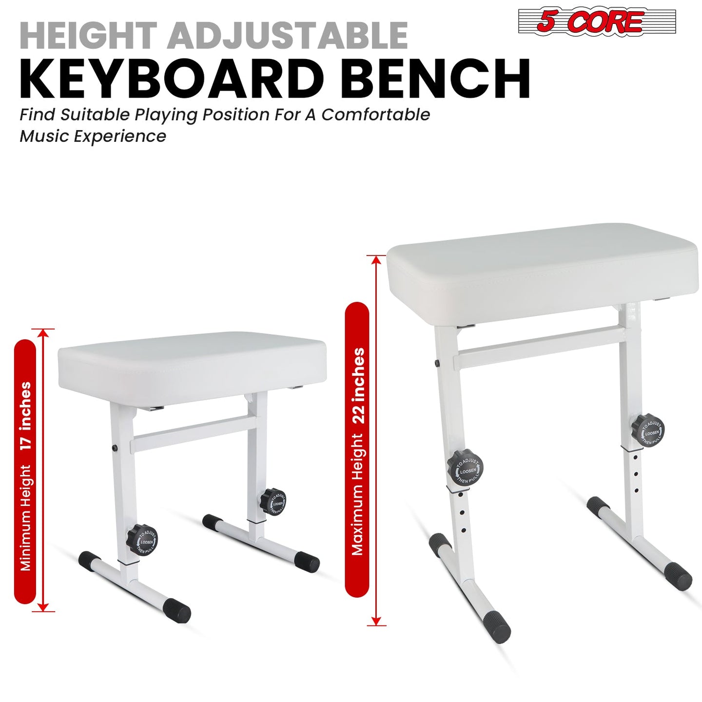 Height-adjustable stool with ergonomic design and sturdy construction, perfect for musicians and performers