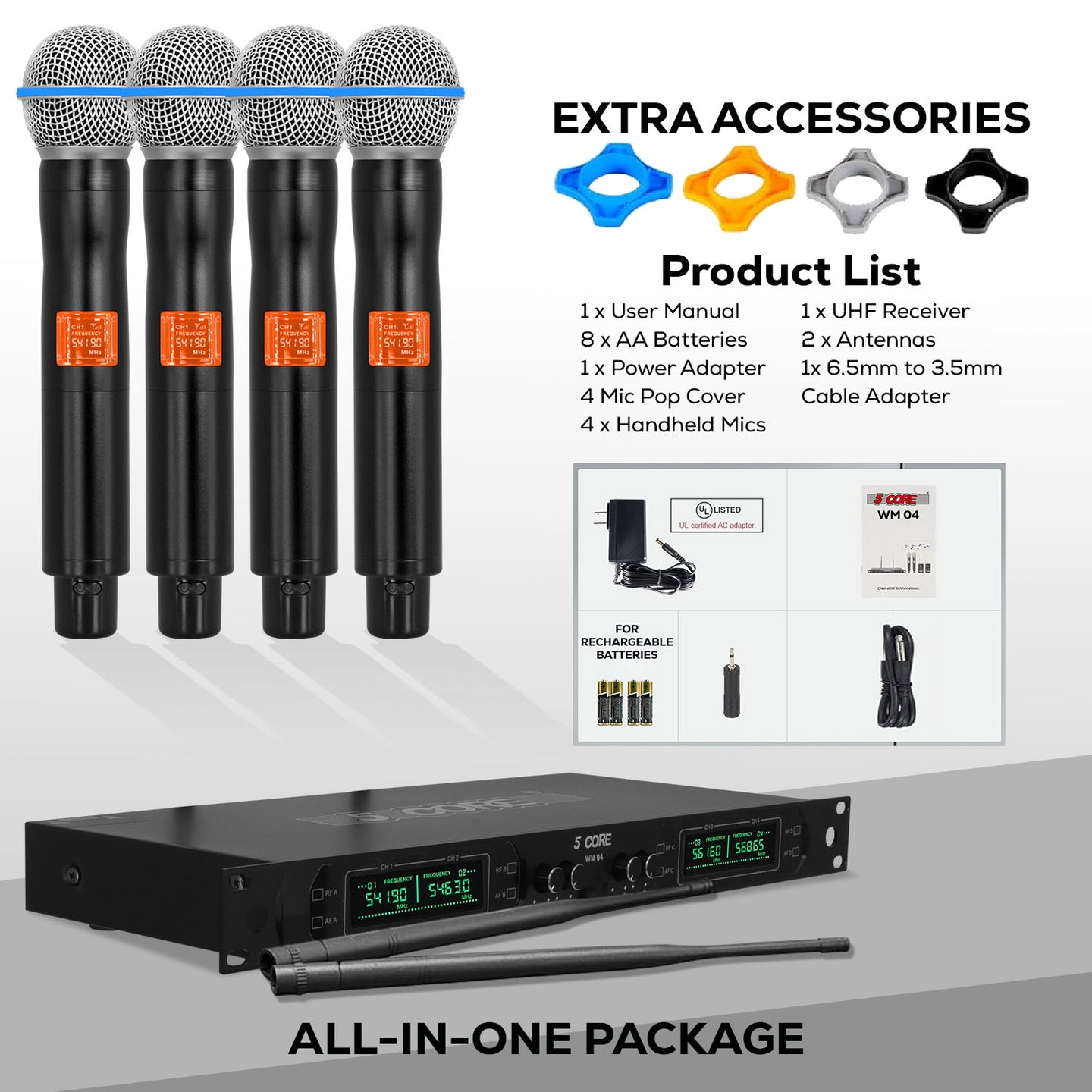 All-in-one wireless microphone system with high-quality sound and versatile connectivity