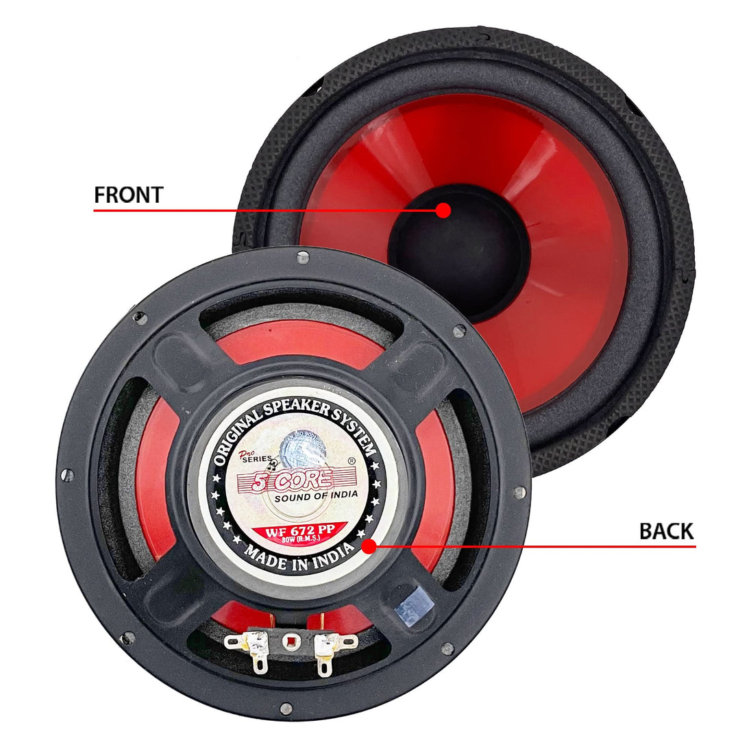 Car subwoofer speaker designed to deliver deep, powerful bass, enhancing your vehicle's audio system with high-quality sound