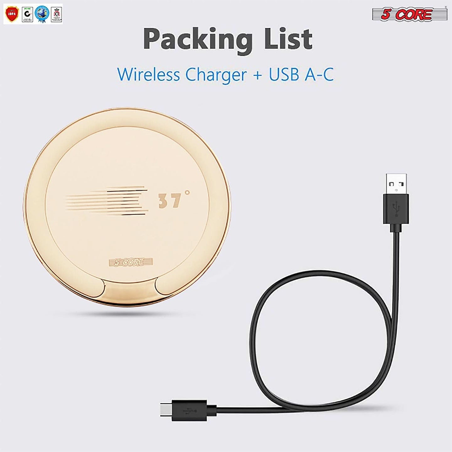 Charging pad and USB-C cable included in package for fast and convenient device charging right out of the box