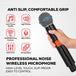 Comfortable handheld microphone for professional and casual use.