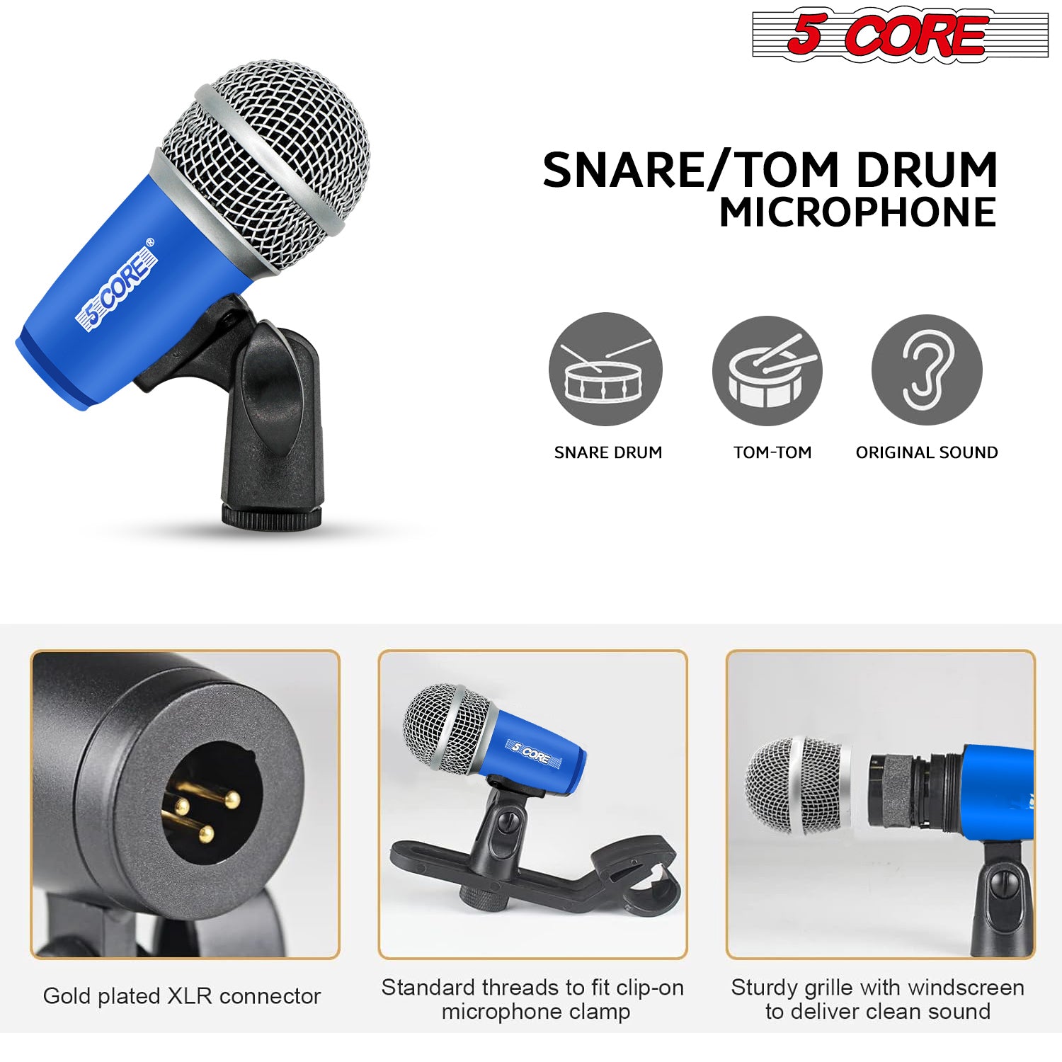 5 Core 9-piece dynamic microphone set for drummers and percussionists