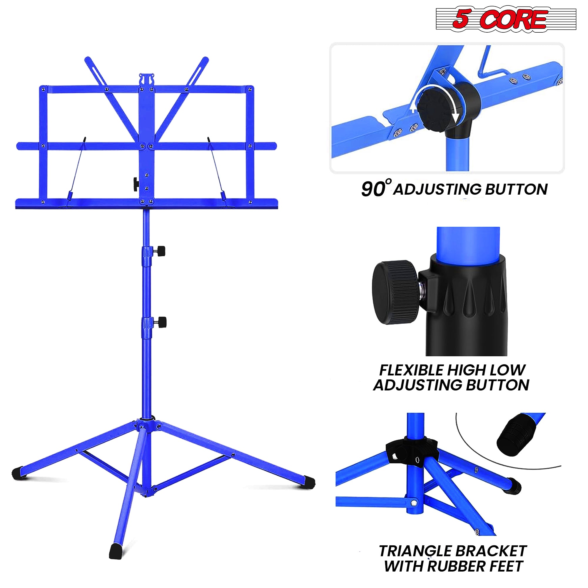 2 in 1 Dual-Use Adjustable Folding Sheet Stand Blue
