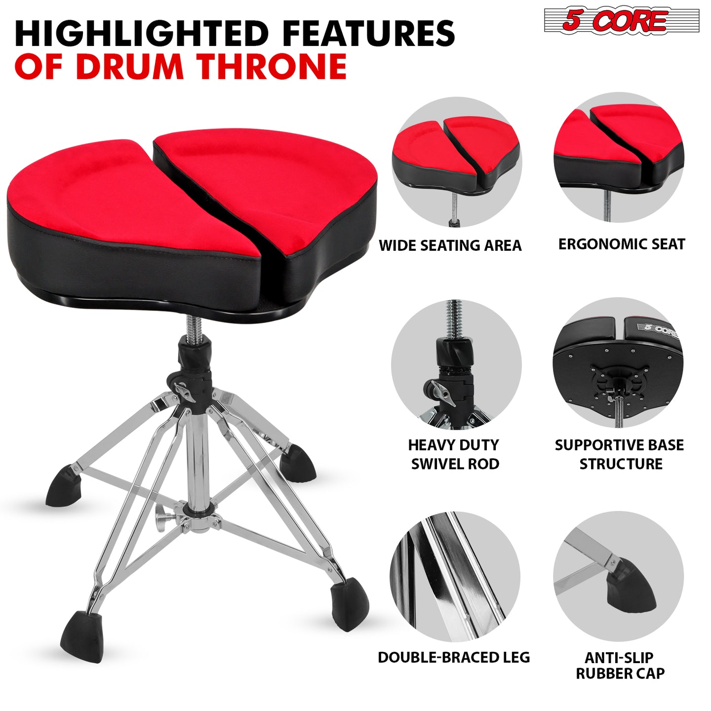 High-quality drum throne for superior comfort and durability during extended drumming sessions