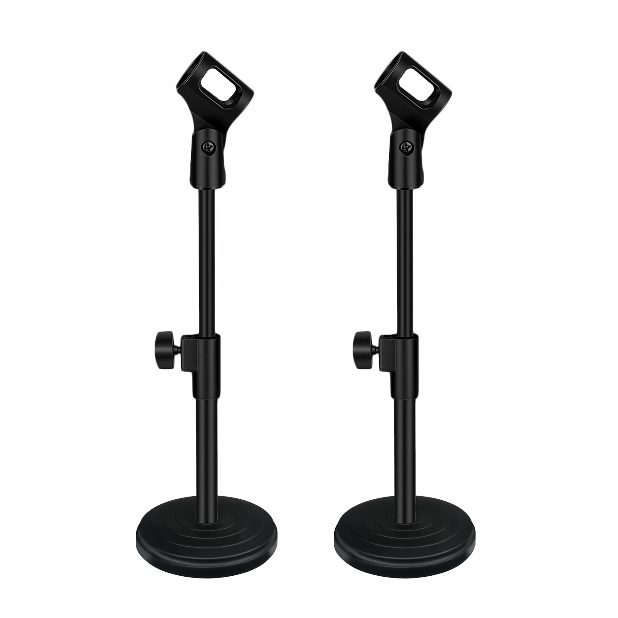 5 Core Universal Small Desktop Microphone Stand 2 Pieces Black Height Adjustable Tabletop Mic Stand For Dynamic Wired Microphone Like Samson Q2U Shure SM58 SM57 PGA48 PGA58 - MS RBS BOOM 2PK