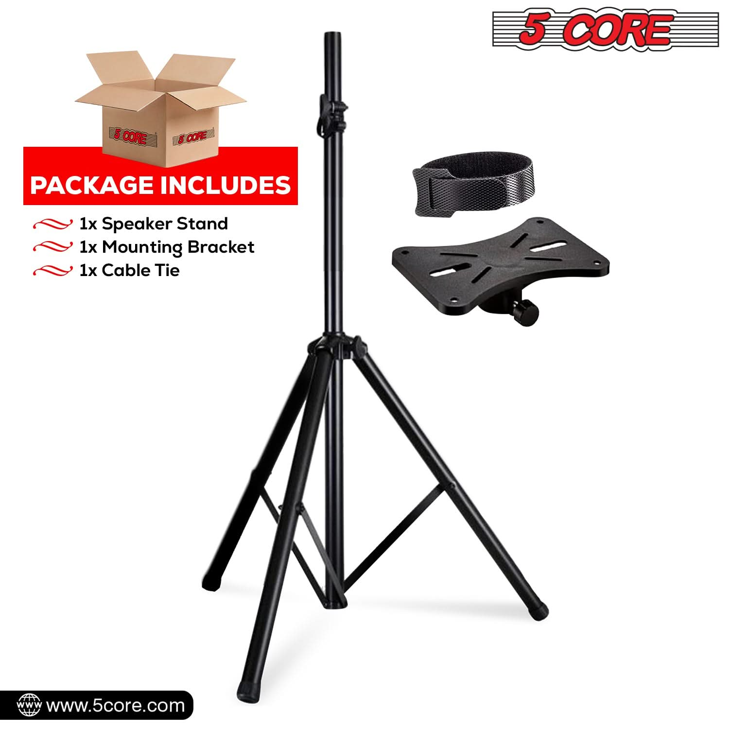 5Core Speaker Stand Tripod Tall Adjustable 72 Inch DJ Studio Monitor Stands Pole Mount