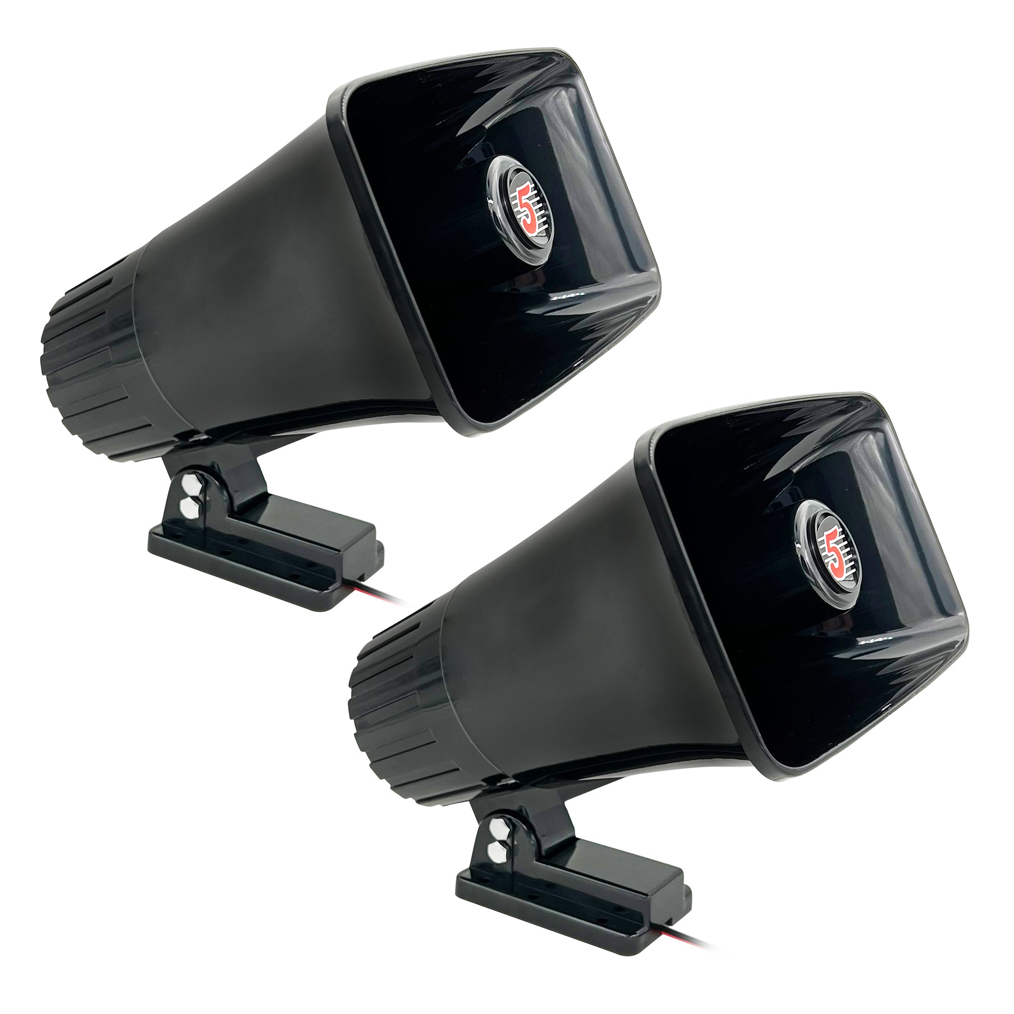 5 Core PA Speaker 8 Ohm Outdoor Horn Audio System 65W Speaker For CB Car Audio Horn Speakers Loud Hailer w Bracket & Hardware -HW 508 BLK 2PCS