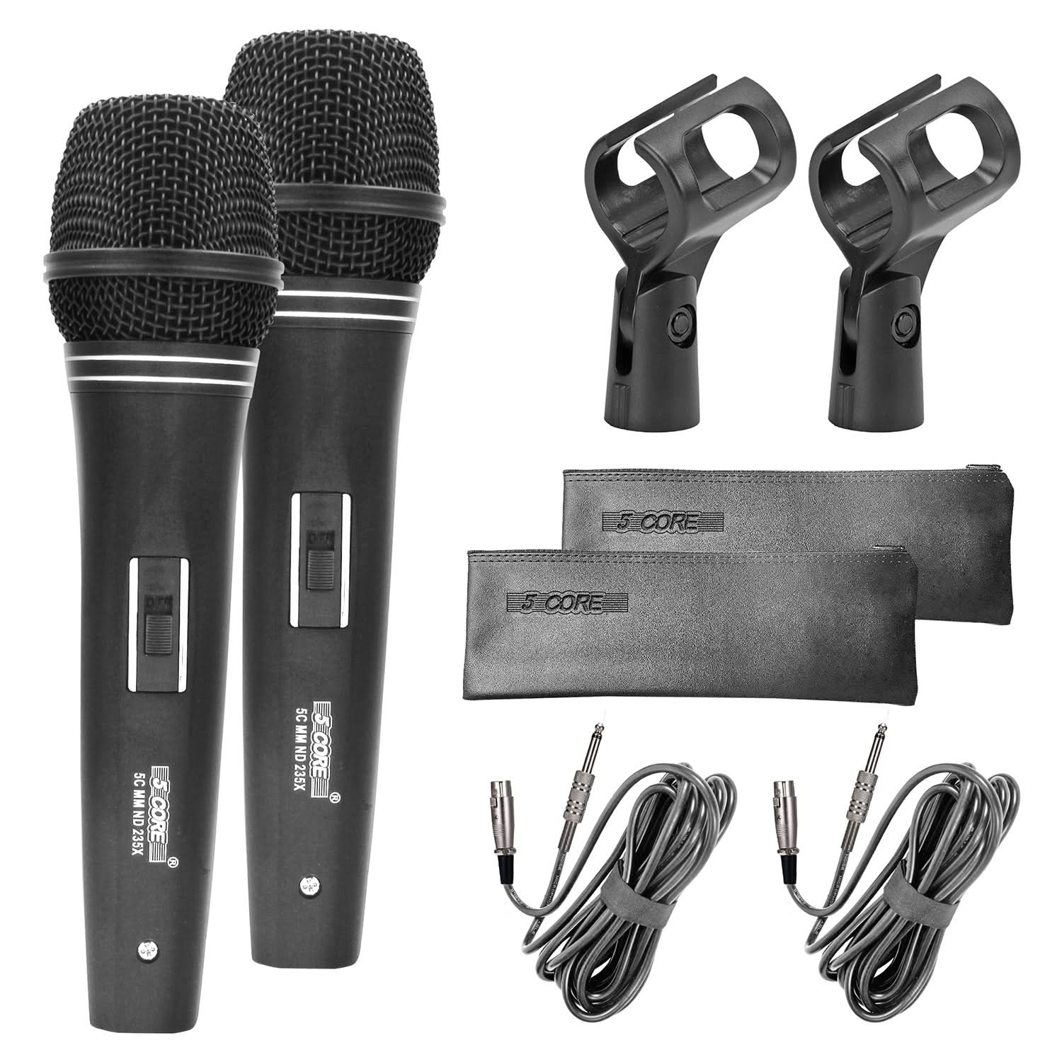 5Core Microphone For Singing Karaoke Neodymium Dynamic Mic Cardioid XLR Wired Microfono 1/2/3 Pc