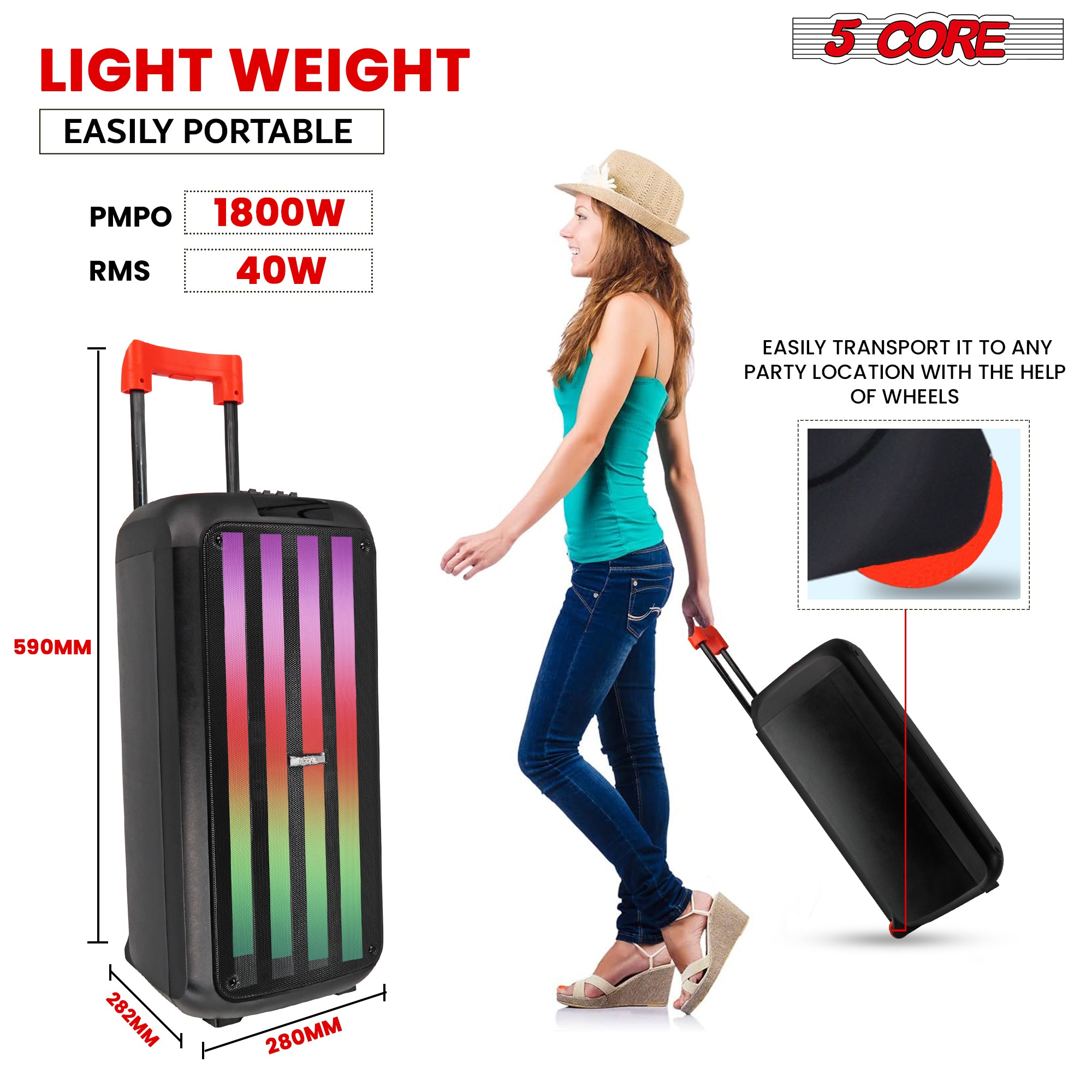 light weight easily portable party speaker
