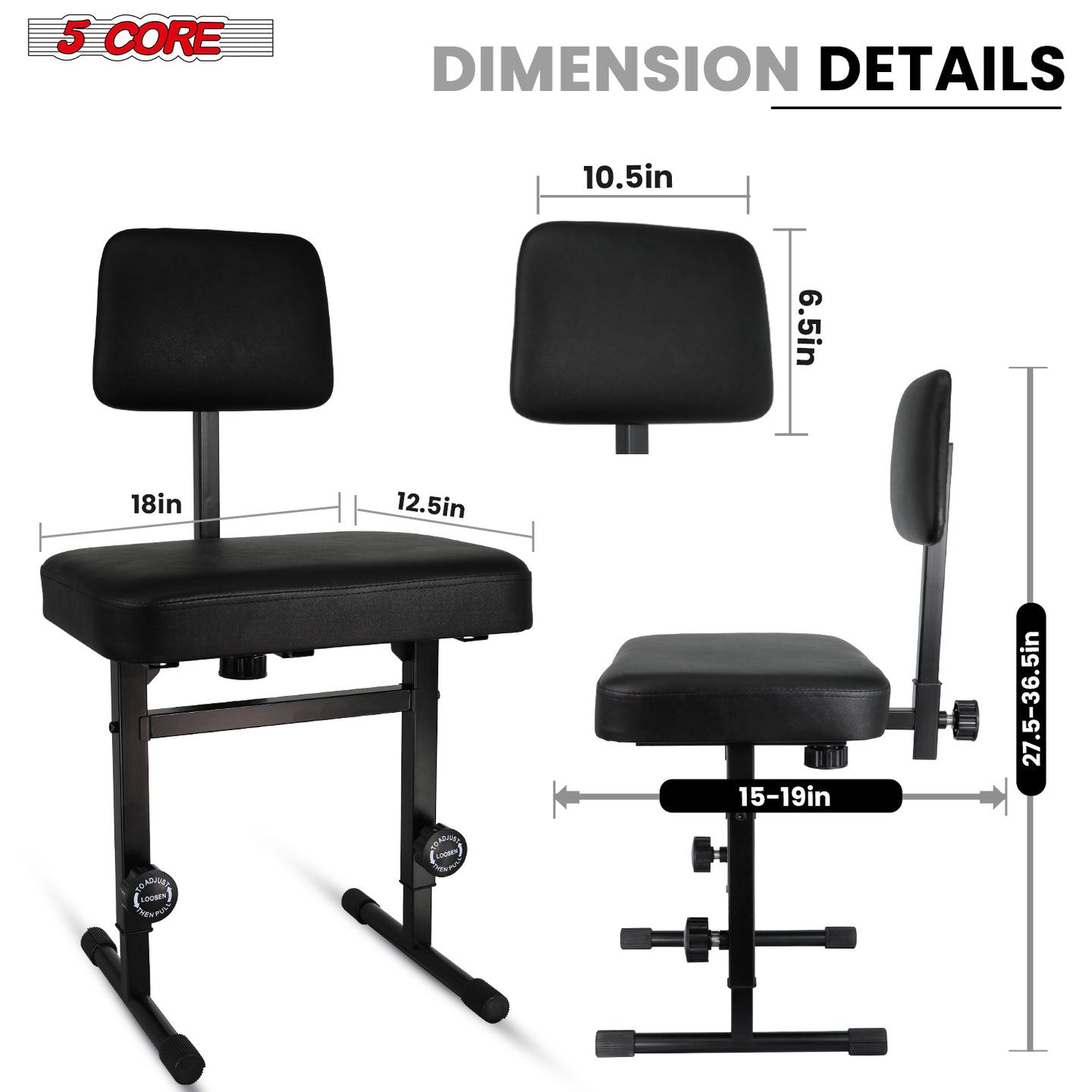 Professional keyboard bench offering sturdy construction, comfortable padding, adjustable height for optimal playing comfort