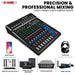 Professional mixing console with multiple channels, EQ settings, and advanced features for high-quality sound management