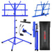 5Core Music Stand For Sheet Music Portable Tripod Adjustable Folding With Light Note Holder BLUE