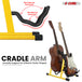 String instrument stand with cradle arm for secure and stable support, ideal for guitars and similar instruments