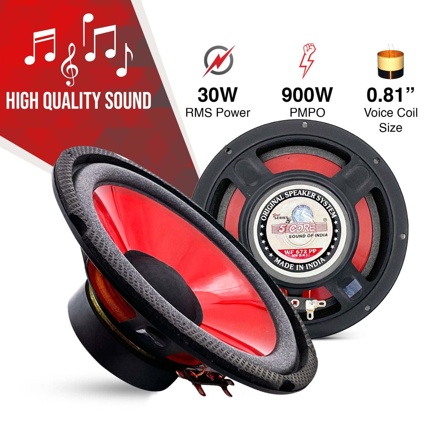 6 inch subwoofer speaker designed for car audio systems for powerful bass, clear sound to enhance your in-vehicle sound