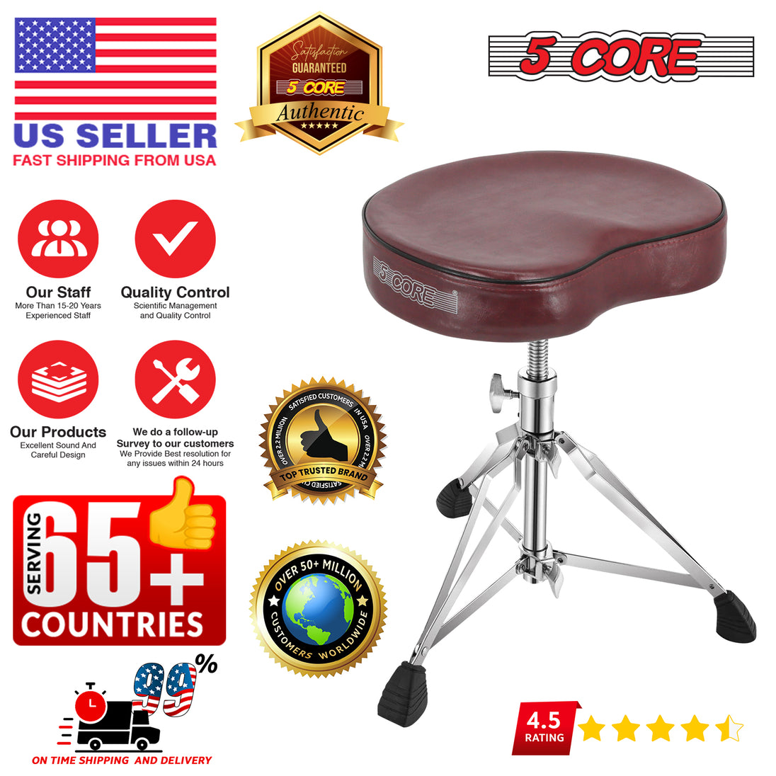 Top drum chair with ergonomic design, thick padding, and durable construction for maximum comfort and support