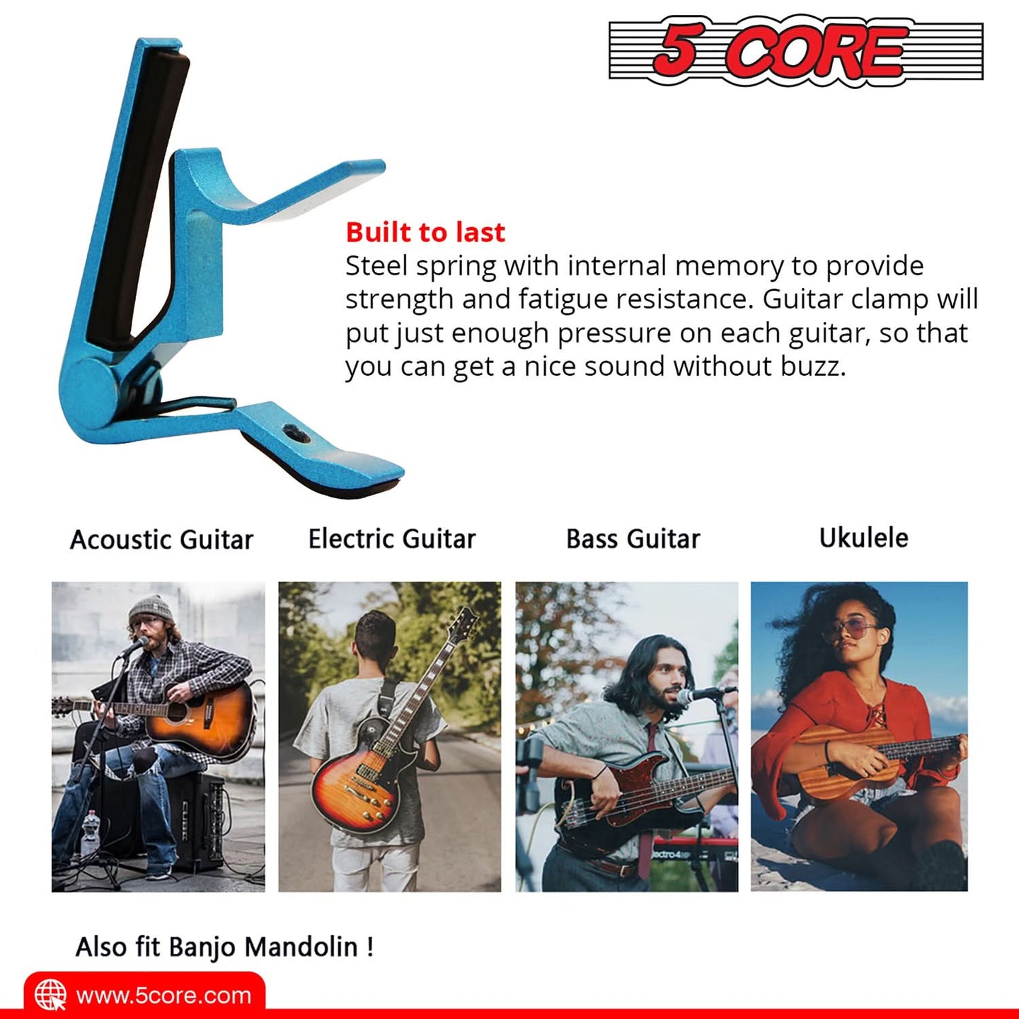 Universal compatibility ensuring seamless use with various guitar types, offering versatile functionality for all players