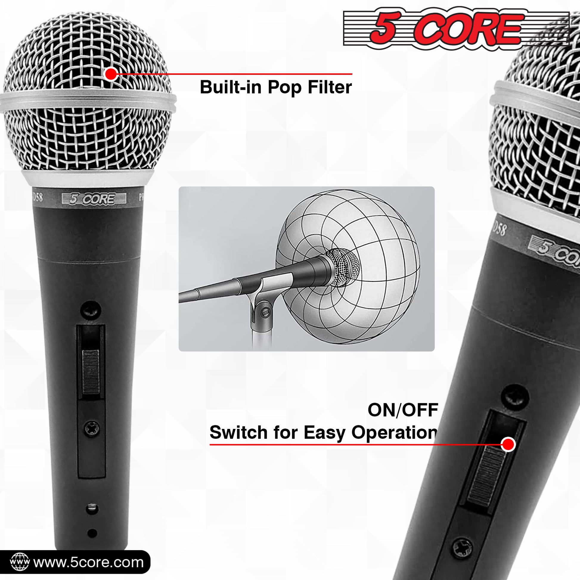 Microphone Built in pop filter