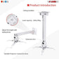 5 CORE Universal TILT LED HD Projector Ceiling Mount Wall Bracket Holder White Rectangle White PS 01 WH